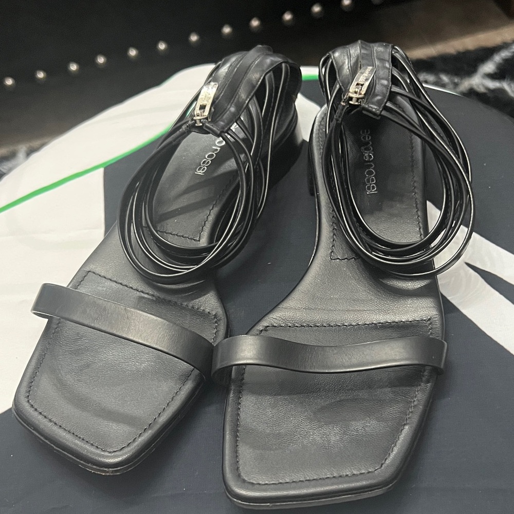 Sergio Rossi Black Leather Sandals